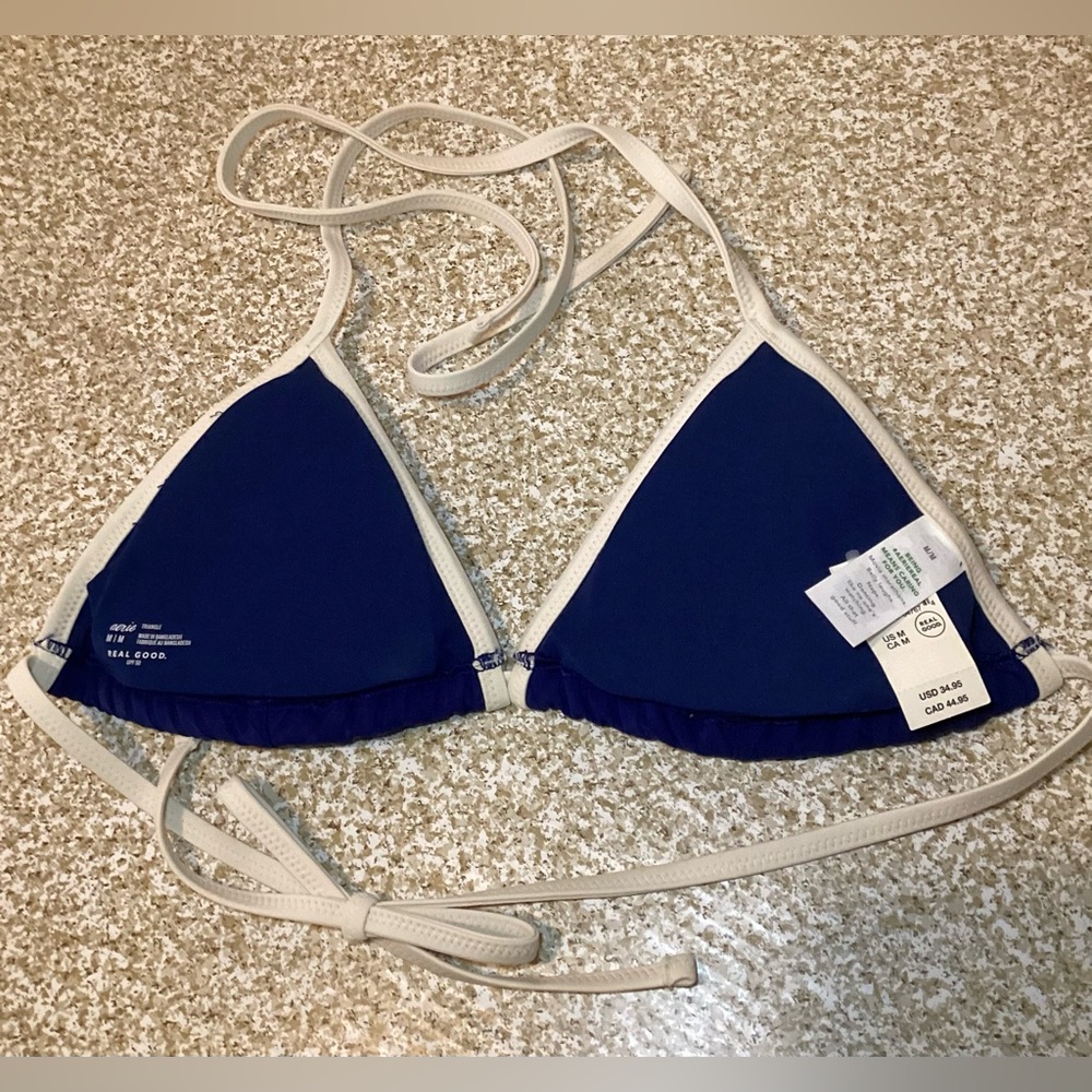 aerie Triangle Blue Bikini Top Medium - Picture 2 of 7